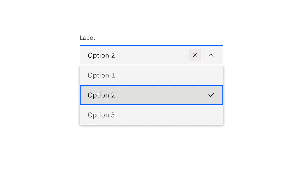 Combo box and filterable dropdown clear click target.